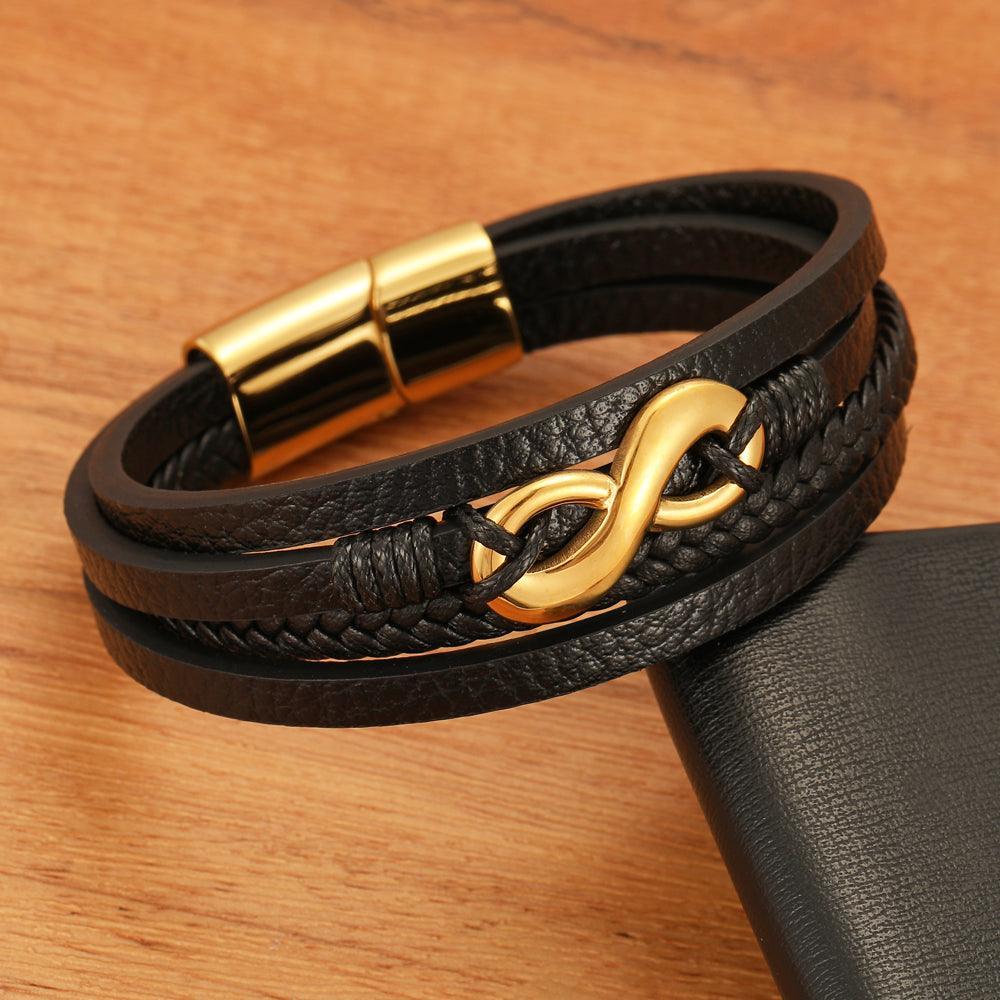 Tavros Infinity Leather Bracelet
