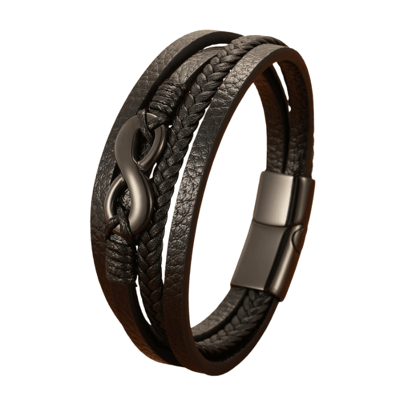 Tavros Infinity Leather Bracelet