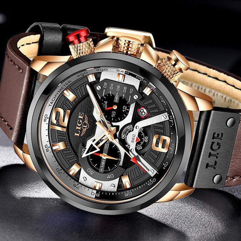 Tavros Time Luxus Leather Strap Watch