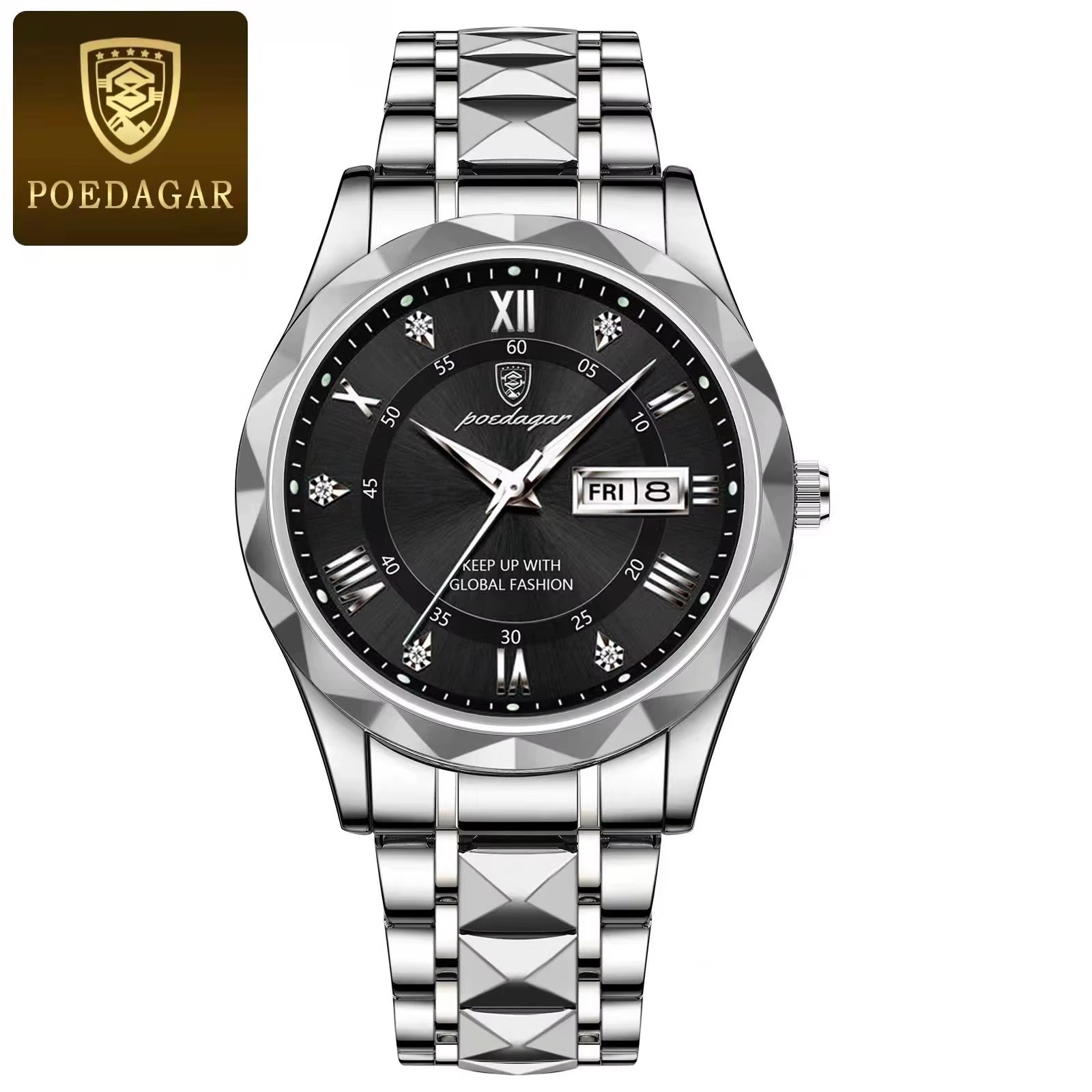 Poedgar Royal Silver Stainless Steel Watch